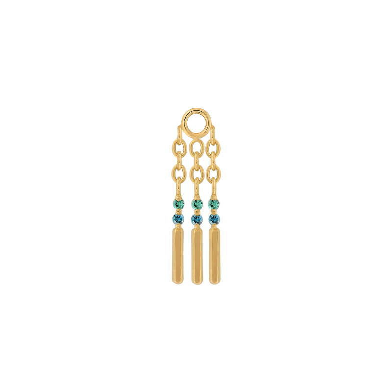 sticks and stones X3 COLOR Charm blue-diamond and Tsavorite dangle style fashion art body jewelry earring earlobe helix cartilage nose nostril conch helix tragus gemstones Pupil Hall IRIS PIERCING STUDIOS