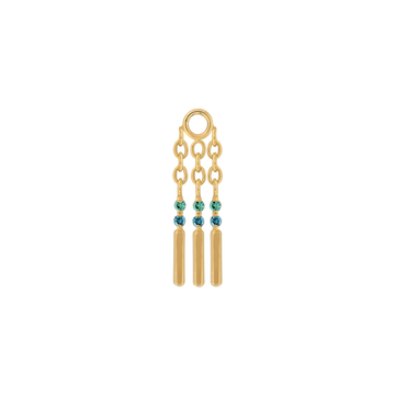 sticks and stones X3 COLOR Charm blue-diamond and Tsavorite dangle style fashion art body jewelry earring earlobe helix cartilage nose nostril conch helix tragus gemstones Pupil Hall IRIS PIERCING STUDIOS