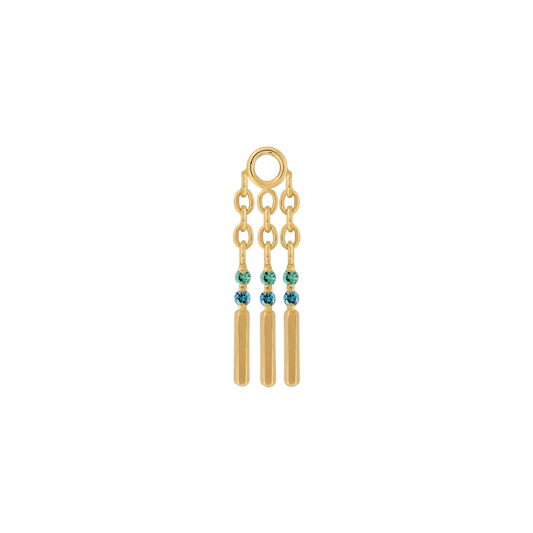 sticks and stones X3 COLOR Charm blue-diamond and Tsavorite dangle style fashion art body jewelry earring earlobe helix cartilage nose nostril conch helix tragus gemstones Pupil Hall IRIS PIERCING STUDIOS