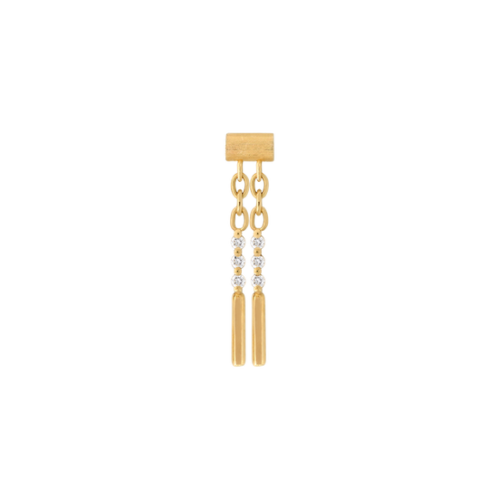 sticks and stones x2 strand white dia pin end dangle style fashion art body jewelry earring earlobe helix cartilage nose nostril conch helix tragus gemstones Pupil Hall IRIS PIERCING STUDIOS