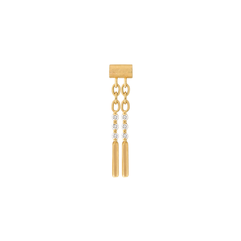 sticks and stones x2 strand white dia pin end dangle style fashion art body jewelry earring earlobe helix cartilage nose nostril conch helix tragus gemstones Pupil Hall IRIS PIERCING STUDIOS