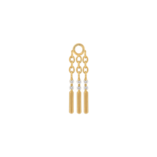sticks and stones x3 white diamond dangle style fashion art body jewelry earring earlobe helix cartilage nose nostril conch helix tragus gemstones Pupil Hall IRIS PIERCING STUDIOS
