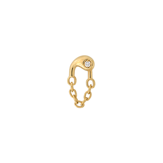 swish white diamond chains dangle abstract  pin end style fashion art body jewelry earring earlobe helix cartilage nose nostril conch helix tragus lip gemstones Pupil Hall IRIS PIERCING STUDIOS