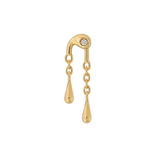 swish with drips white diamond pin end style fashion art body jewelry earring earlobe helix cartilage nose nostril conch helix tragus lip gemstones Pupil Hall IRIS PIERCING STUDIOS