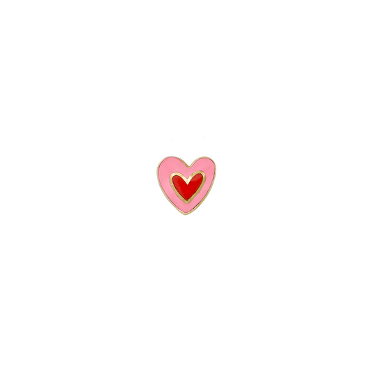 yellow gold ticker two toned pink and red heart pin end style fashion abstract bee art body jewelry earring earlobe helix cartilage nose nostril conch helix tragus lip gemstones Pupil Hall IRIS PIERCING STUDIOS