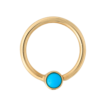 Bezel-set Fixed Gem Ring - Turquoise