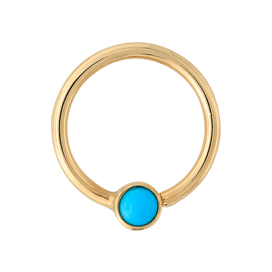 Bezel-set Fixed Gem Ring - Turquoise