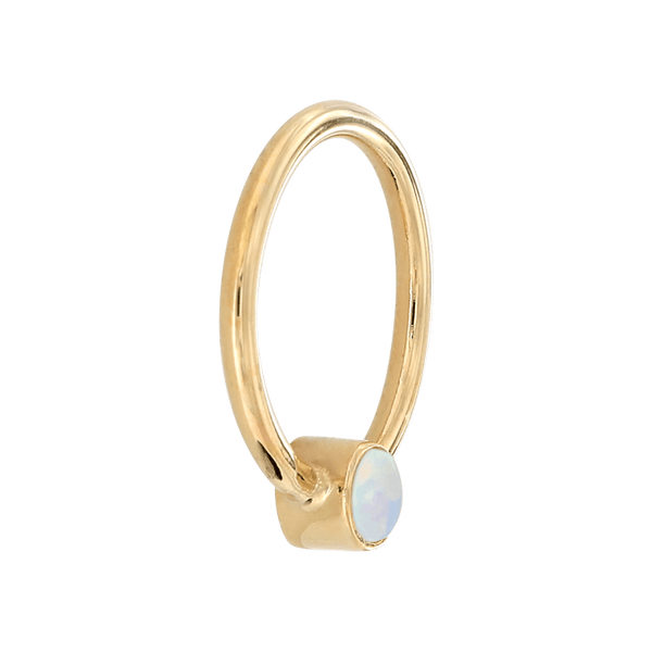 Bezel-set Fixed Gem Ring - White Opal