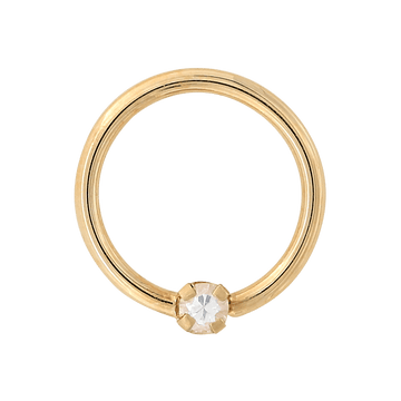 Prong-set Fixed Gem Ring - White Sapphire