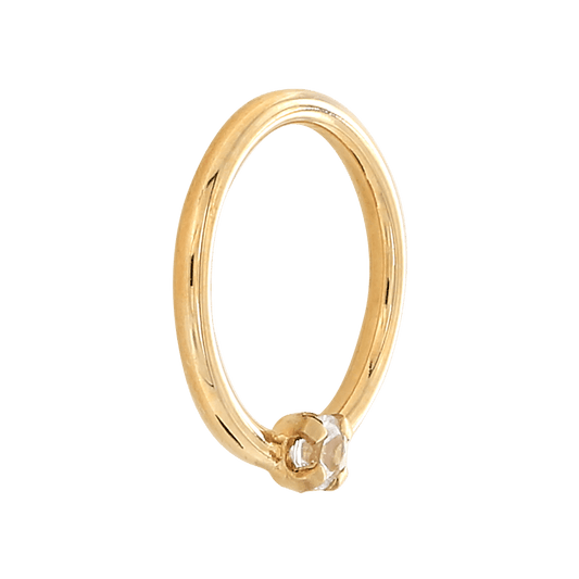 Prong-set Fixed Gem Ring - White Sapphire