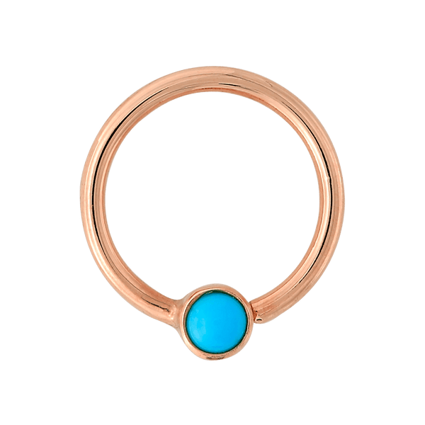 Bezel-set Fixed Gem Ring - Turquoise