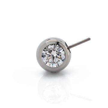 Forward Facing Side-set Gem Ball - Threadless