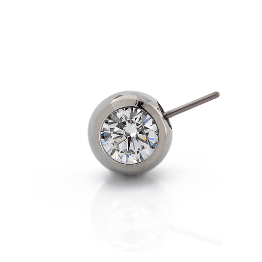 Forward Facing Side-set Gem Ball - Threadless