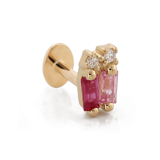 Double Stack Baguette Gemstones - Pink Sapphires