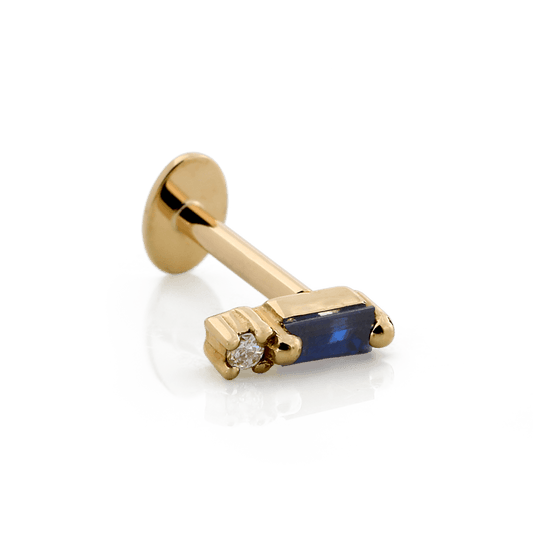 Shooting Baguette Gemstone - Dark Blue Sapphire