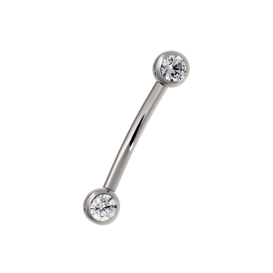 Side-set Gem Curved Barbell