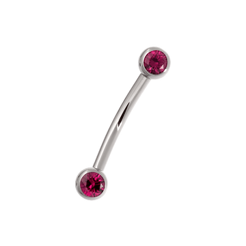 Side-set Gem Curved Barbell - Ruby