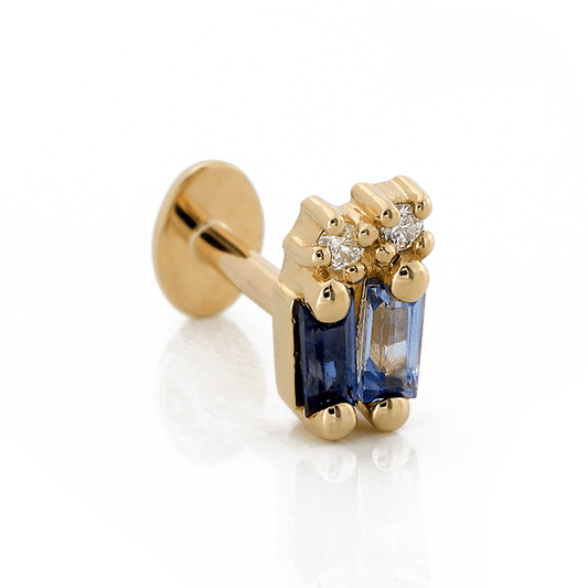 Double Stack Baguette Gemstones - Blue Sapphire