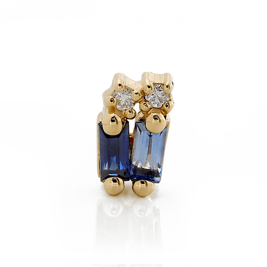 Double Stack Baguette Gemstones - Blue Sapphire