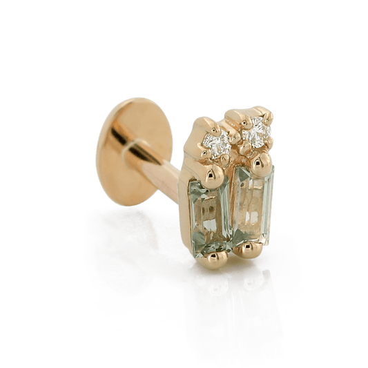 Double Stack Baguette Gemstones - Green Sapphire