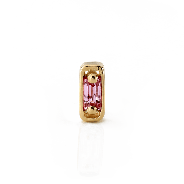 Hollow Baguette with Stone - Pink Sapphire