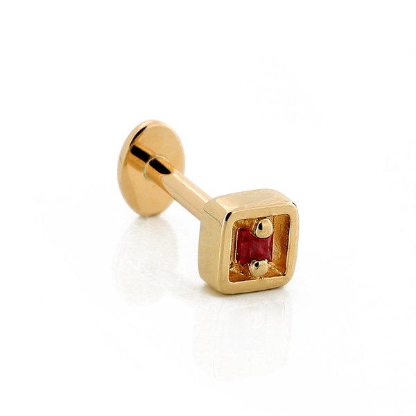 Hollow Square with Stone - Ruby