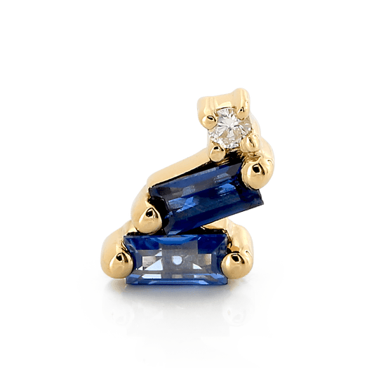 Leaning Duo Baguettes - Blue Sapphires