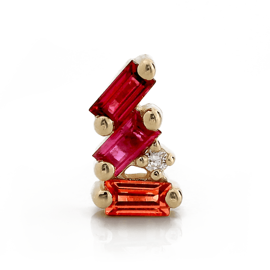 Leaning Trio Baguettes - Warm Sapphires