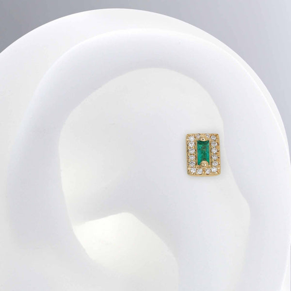 Rectangle with Color Gemstone - Emerald