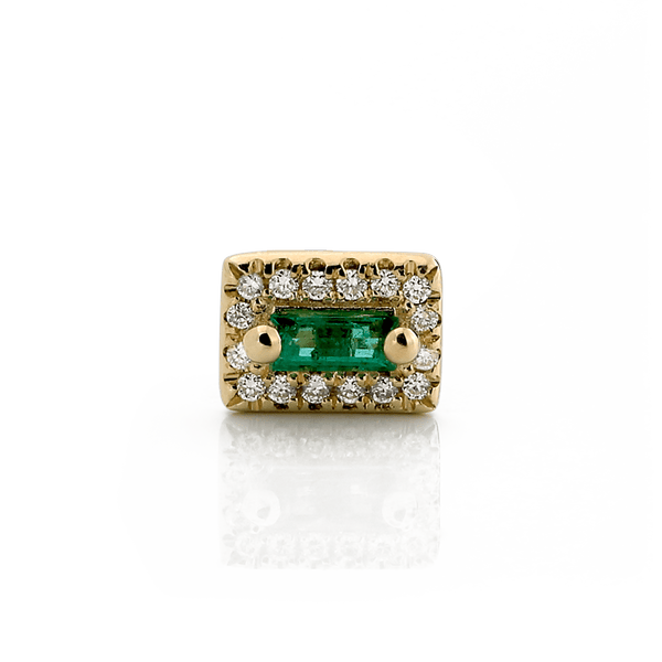 Rectangle with Color Gemstone - Emerald
