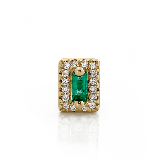 Rectangle with Color Gemstone - Emerald