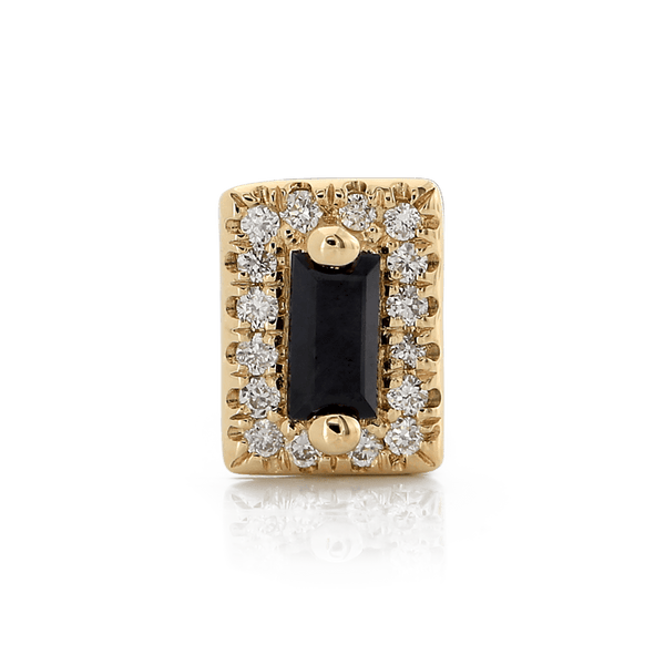 Rectangle with Colored Gemstone - Black Sapphire