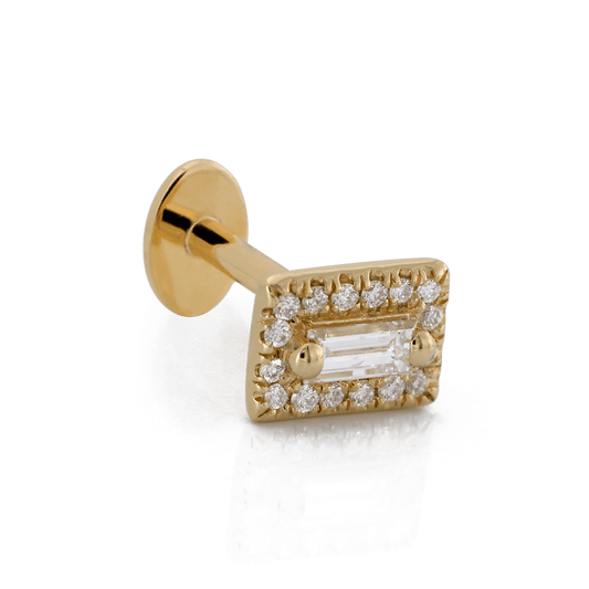 Rectangle with Colored Gemstone - Diamond