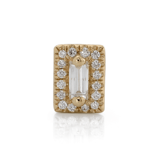 Rectangle with Colored Gemstone - Diamond