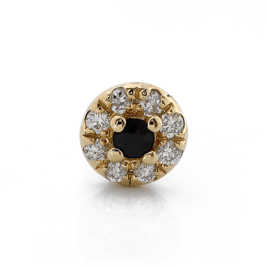 Round with Colored Gemstone - Black Sapphire