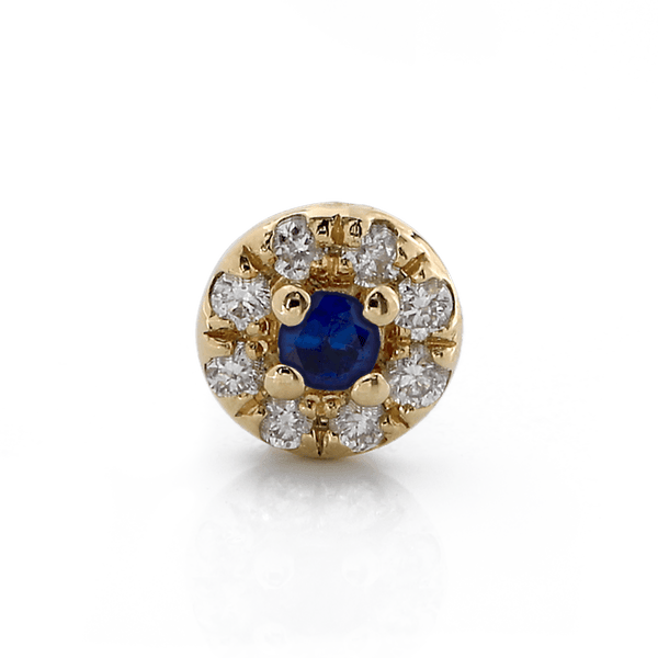 Round with Colored Gemstone - Dark Blue Sapphire