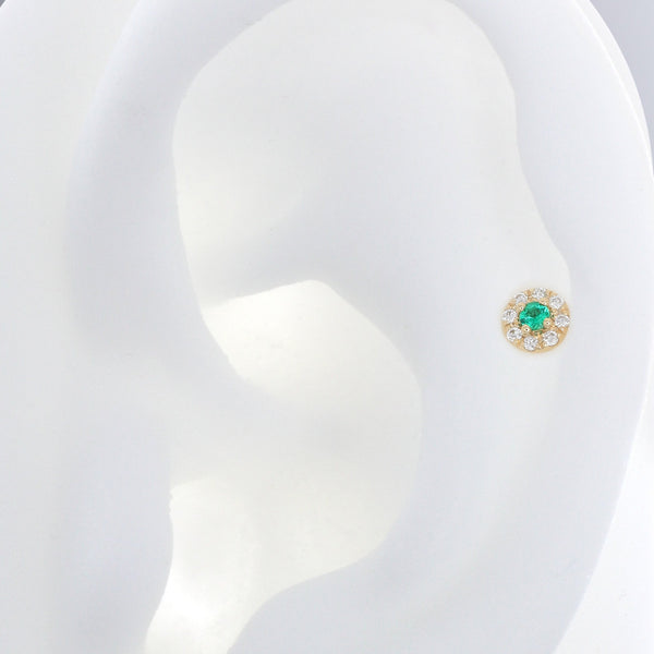 Round with Colored Gemstone - Emerald