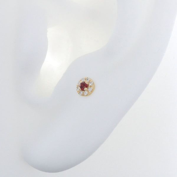 Round with Colored Gemstone - Ruby