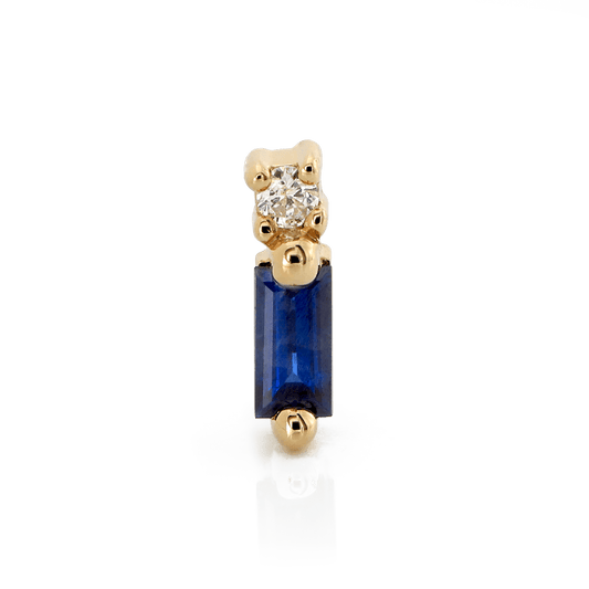 Shooting Baguette Gemstone - Dark Blue Sapphire