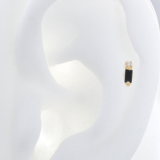 Shooting Baguette Gemstone - Black Sapphire