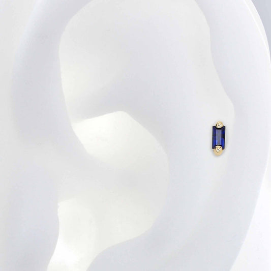 Single Baguette - Dark Blue Sapphire