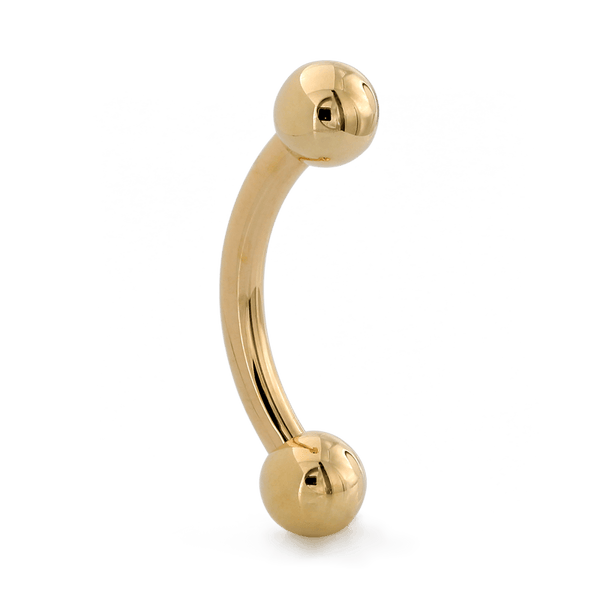Gold Plain Curved Barbell Threaded – IRIS Studios