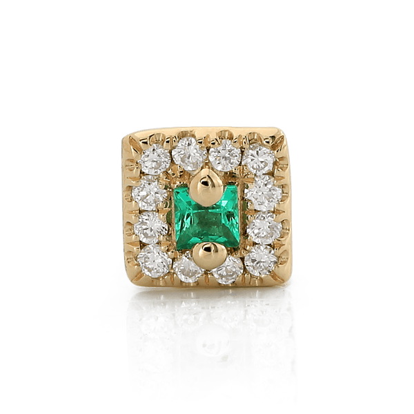 Square with Colored Gemstone - Emerald