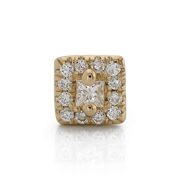 Square with Colored Gemstone - Diamond