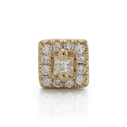 Square with Colored Gemstone - Diamond