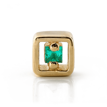 Hollow Square with Stone - Emerald